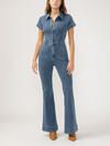 70s Flare Leg Denim Jumpsuit, , hi-res image number 0