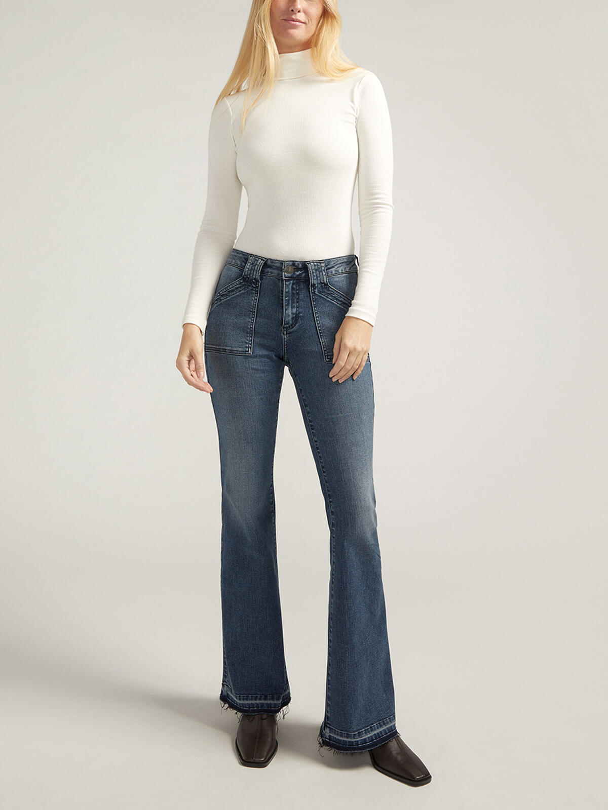 Suki Mid Rise Flare Leg Jeans image number 0
