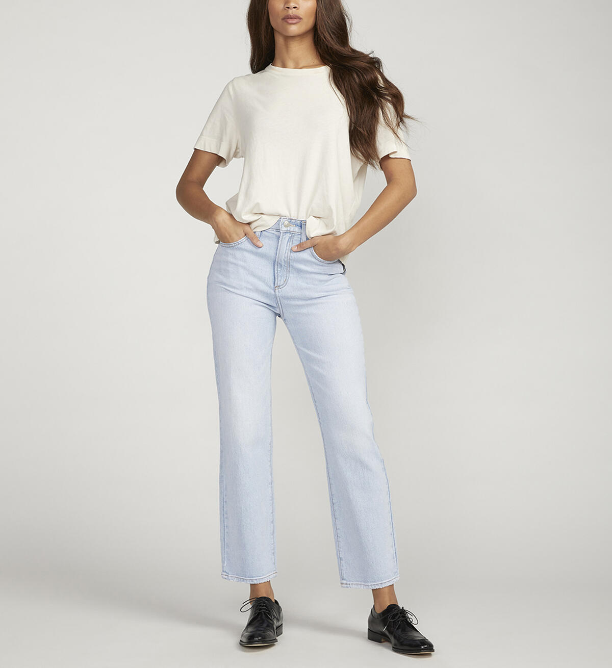 Highly Desirable High Rise Straight Leg Jeans, , hi-res image number 0