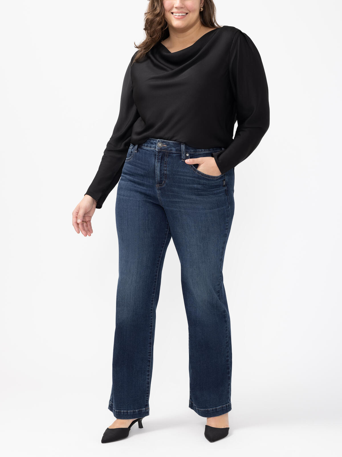Avery High Rise Trouser Leg Luxe Stretch Jeans Plus Size image number 0