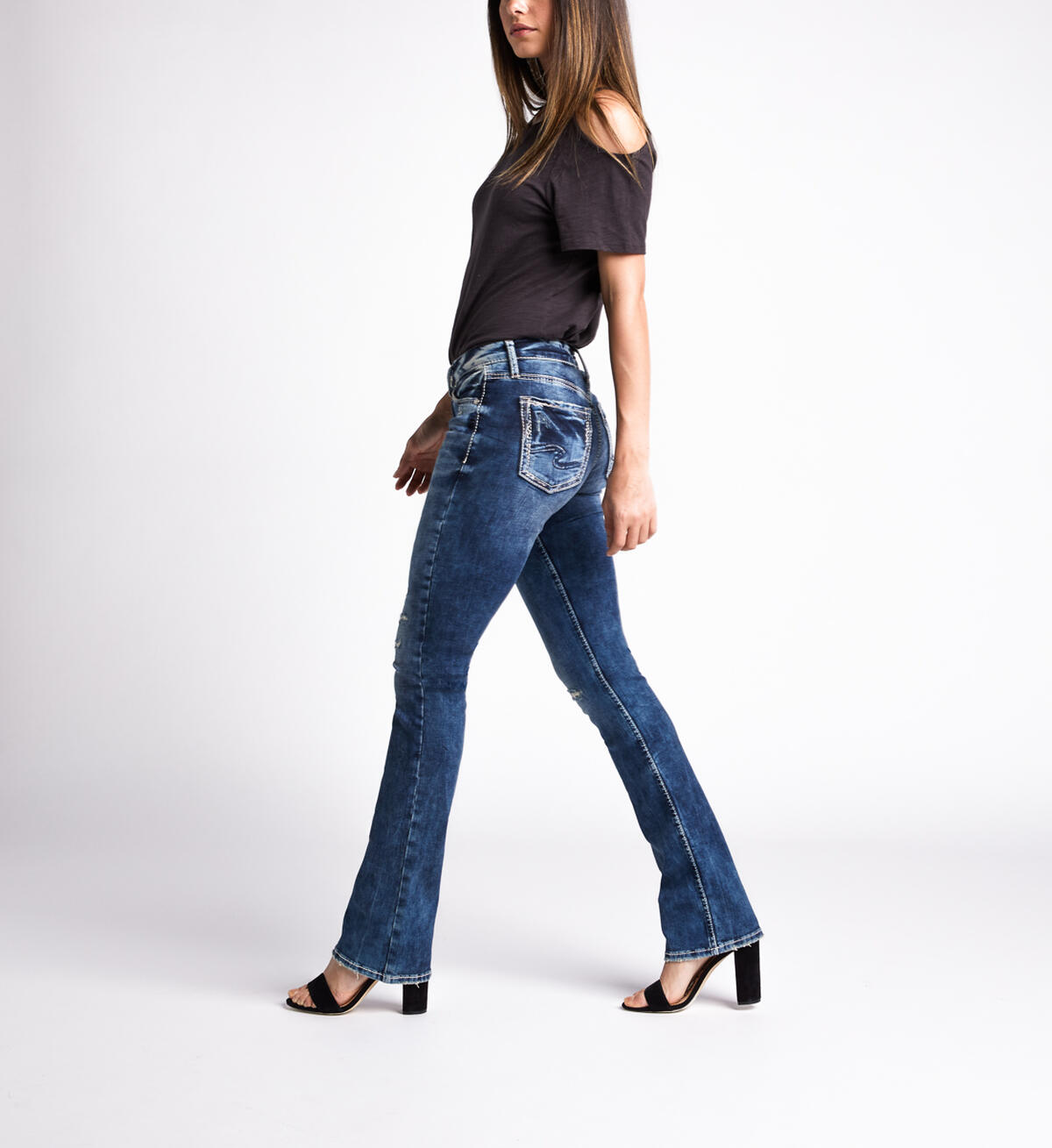 Avery High Rise Slim Bootcut Jeans, Indigo, hi-res image number 2