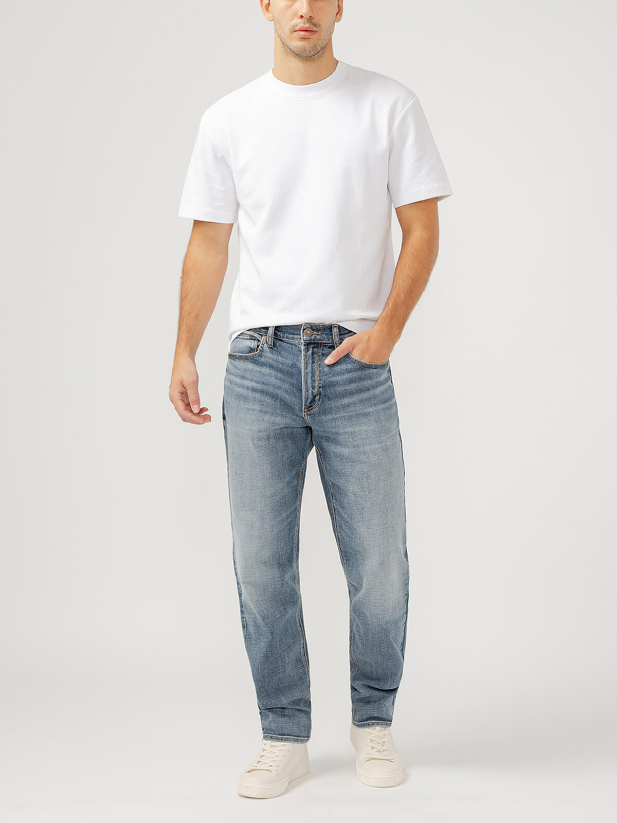 Eddie Classic Athletic Fit Tapered Leg Luxe Heritage Jeans image number 0