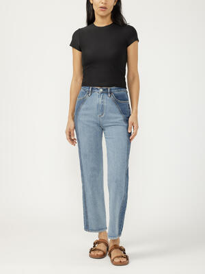 Highly Desirable Two-Tone Straight Leg Jeans