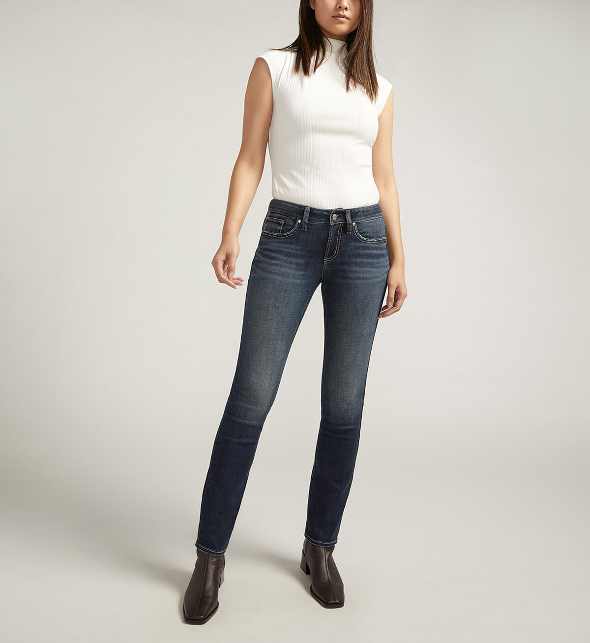 Britt Low Rise Straight Leg Luxe Stretch Jeans, , hi-res image number 0