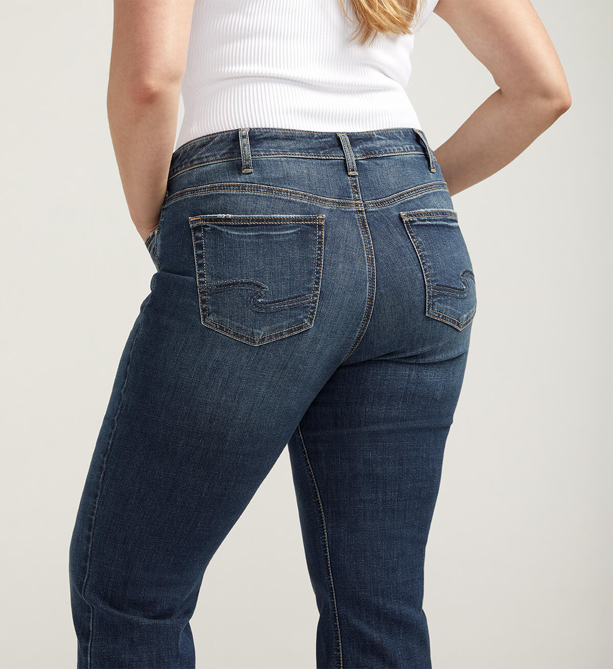 Elyse Mid Rise Slim Bootcut Jeans Plus Size, , hi-res image number 3