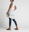 Summer Plaid Frayed Button-Down Tunic, , hi-res image number 2