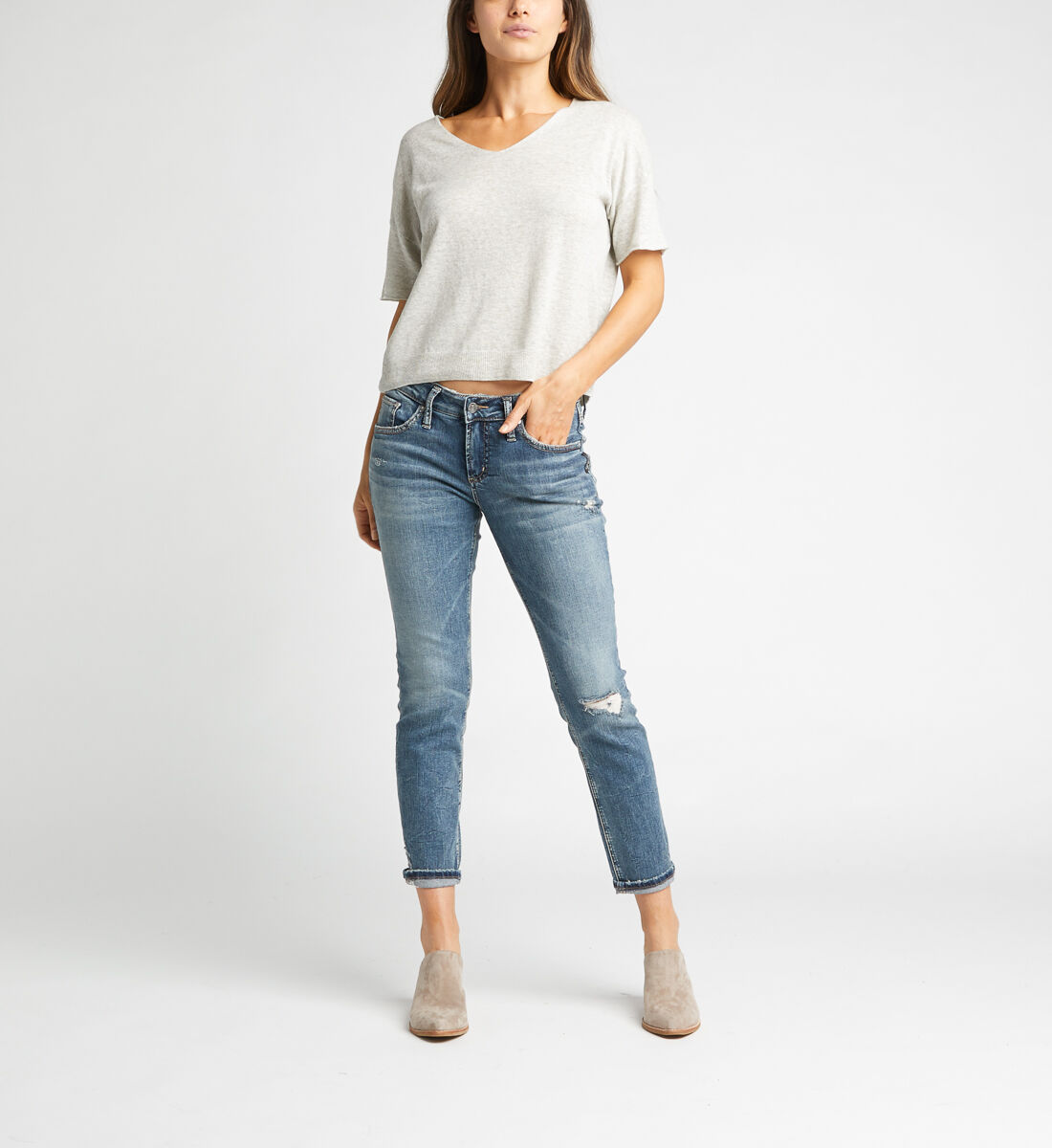 Mid rise slim leg jeans clearance