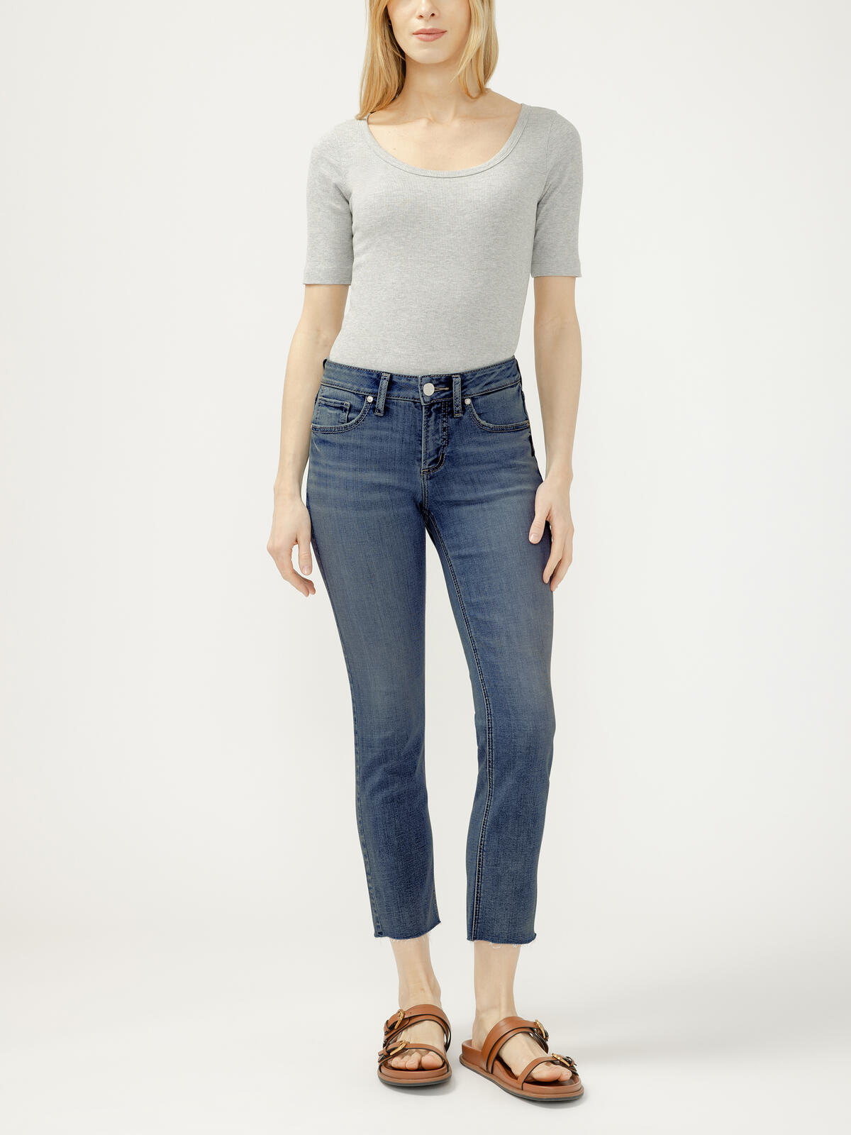 Suki Mid Rise Cropped Skinny Jeans image number 0