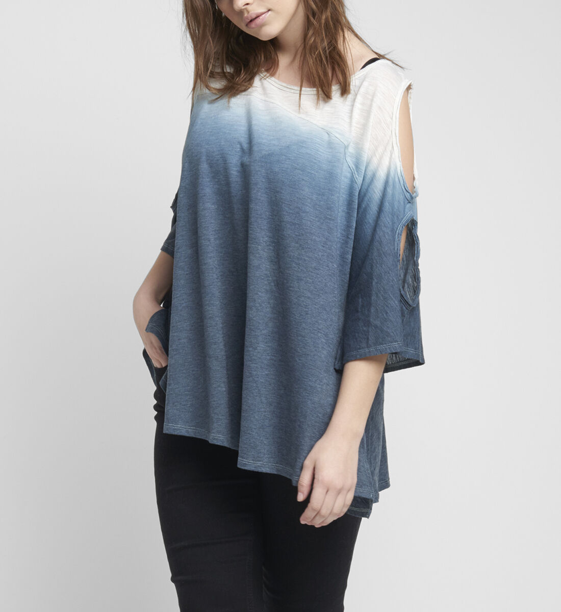 Silver cold shoulder store top