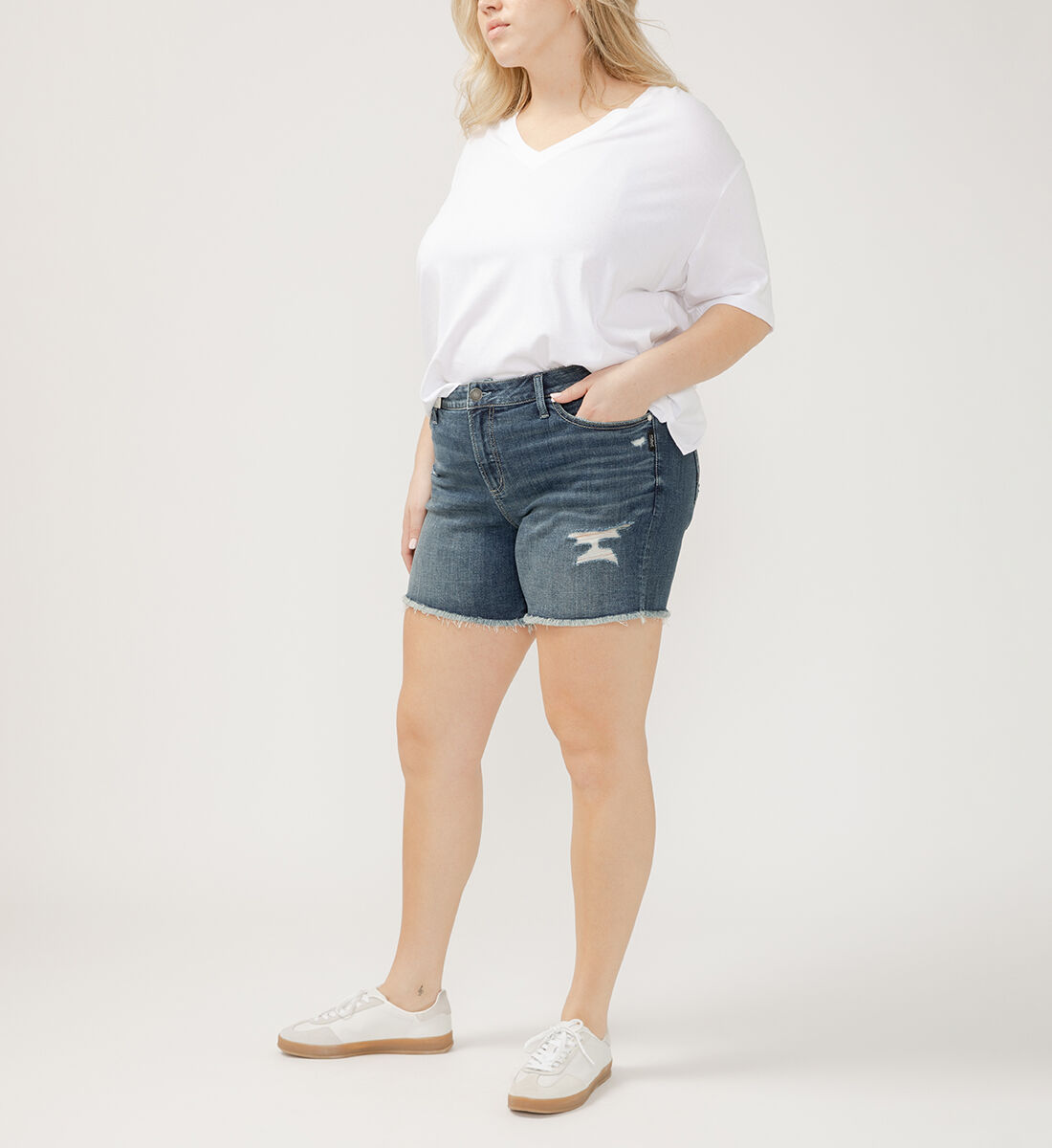 Buy Suki Mid Rise Luxe Stretch Shorts Plus Size for USD