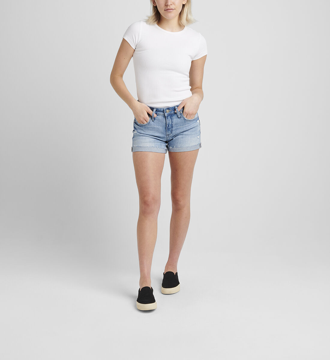 Silver jeans boyfriend shorts deals