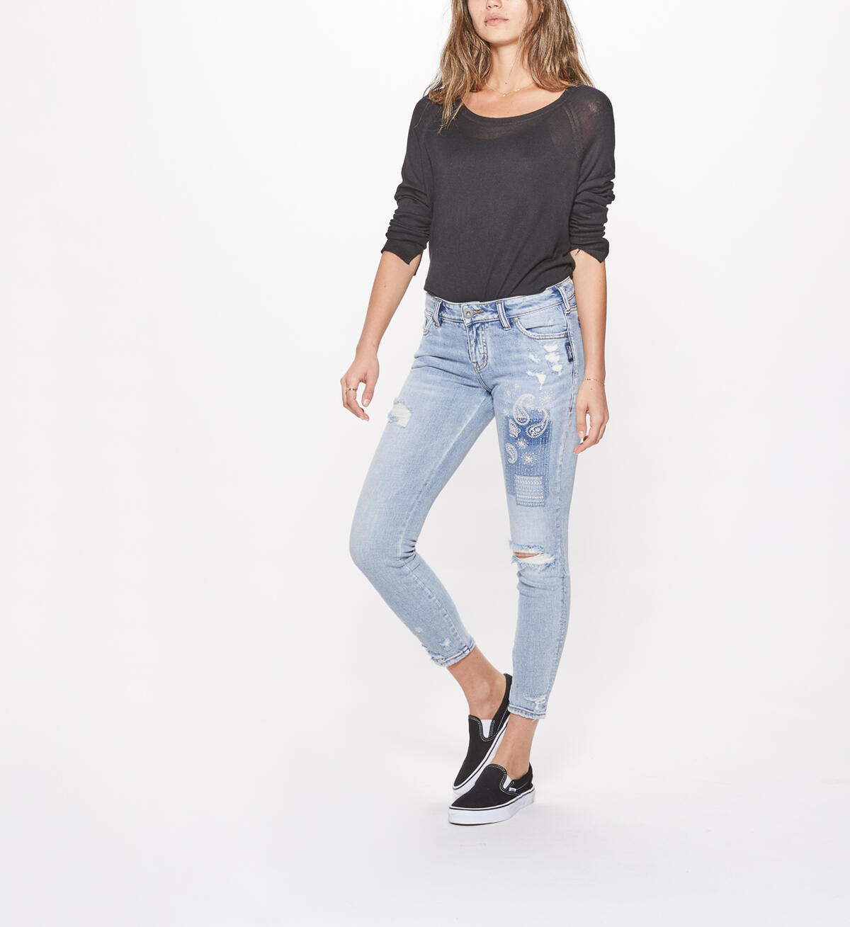 Aiko Ankle Skinny Mid Rise Light Wash, , hi-res image number 3