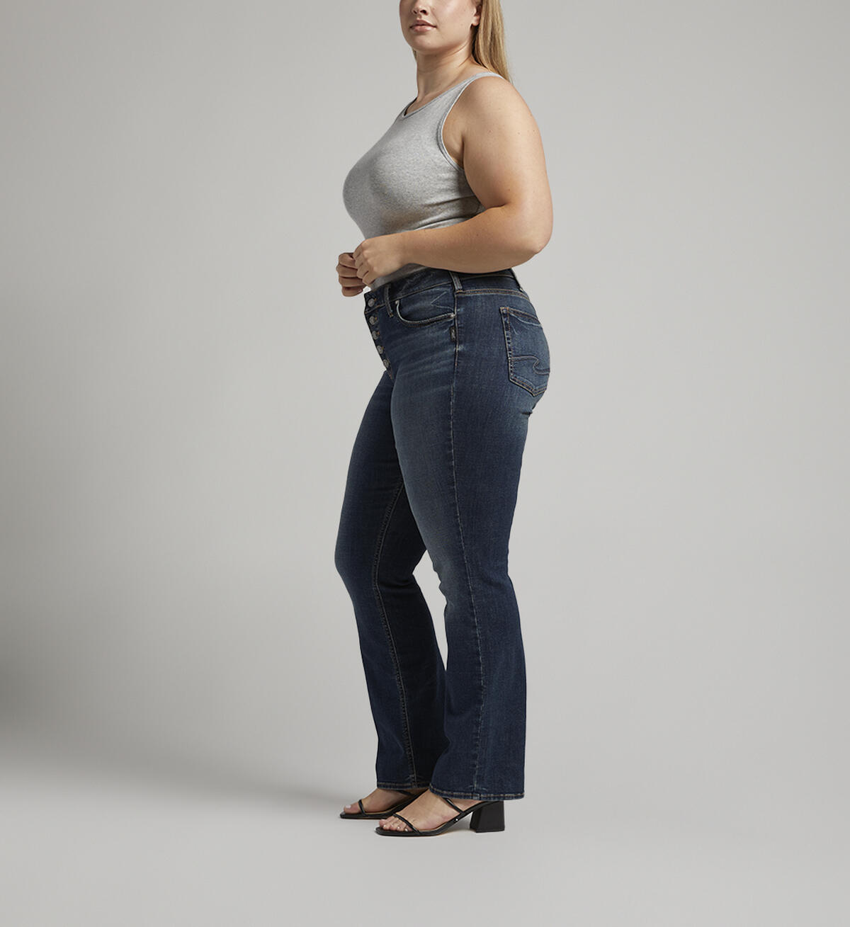 Suki Mid Rise Slim Bootcut Jeans Plus Size, Indigo, hi-res image number 2