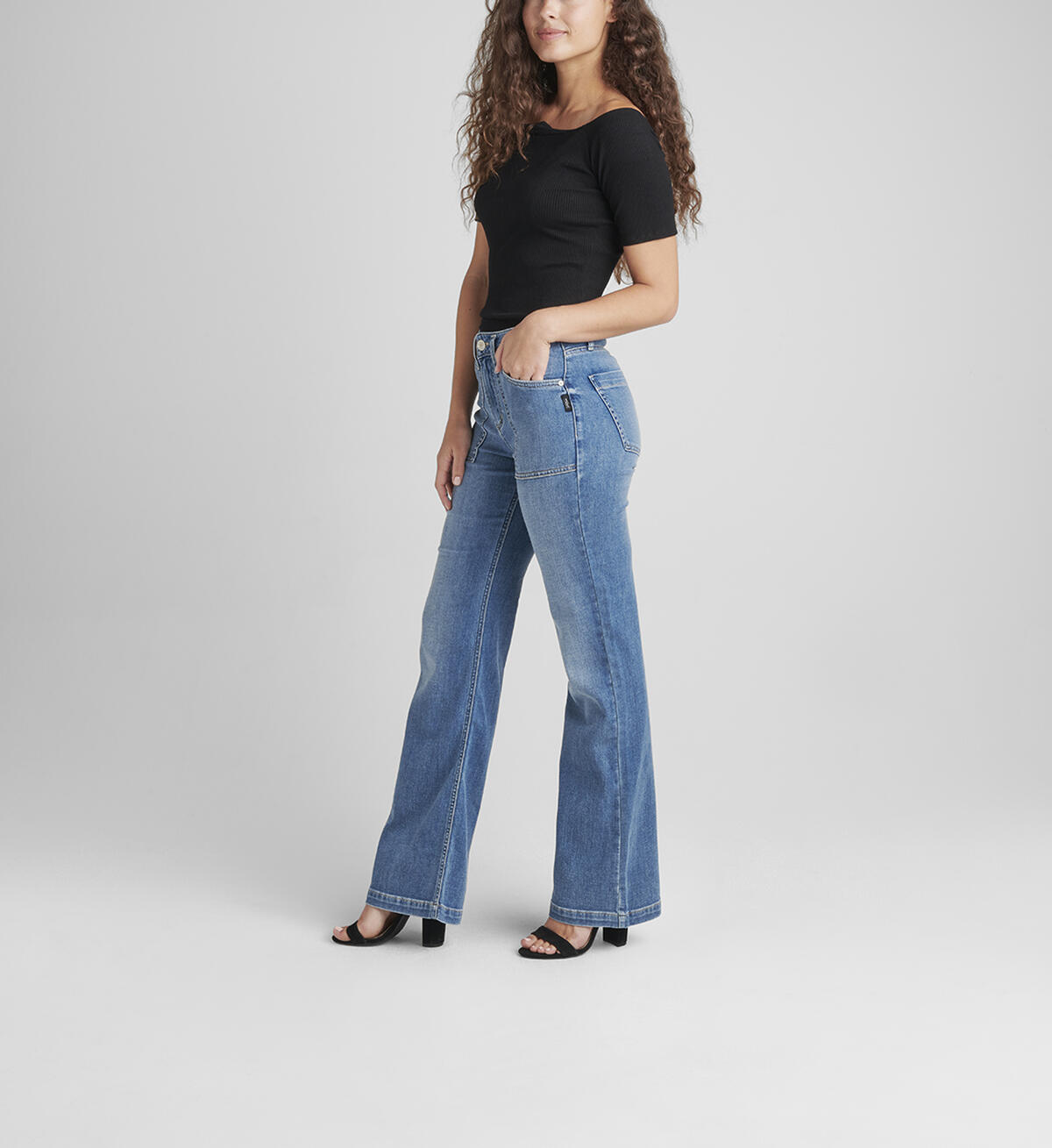 Avery High Rise Trouser Leg Jeans, , hi-res image number 2