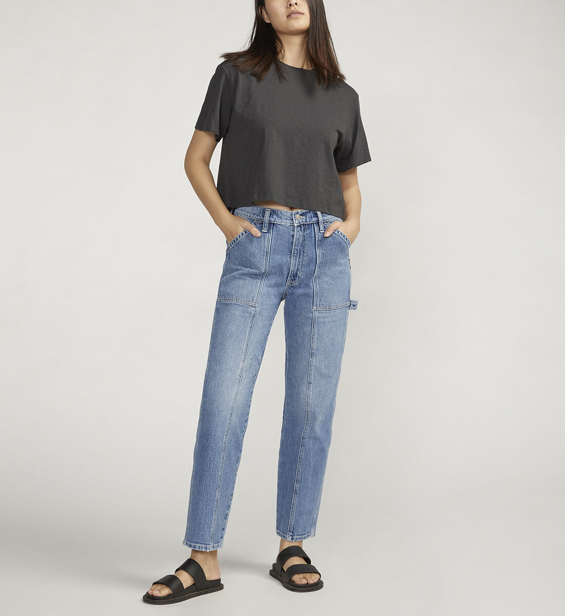 Straight leg carpenter jeans top