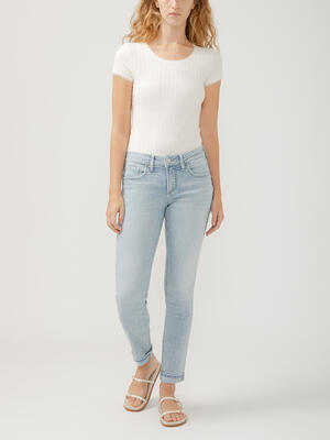 Girlfriend Mid Rise Slim Leg Jeans