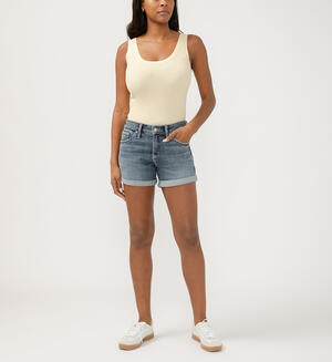 Boyfriend Mid Rise Luxe Stretch Shorts
