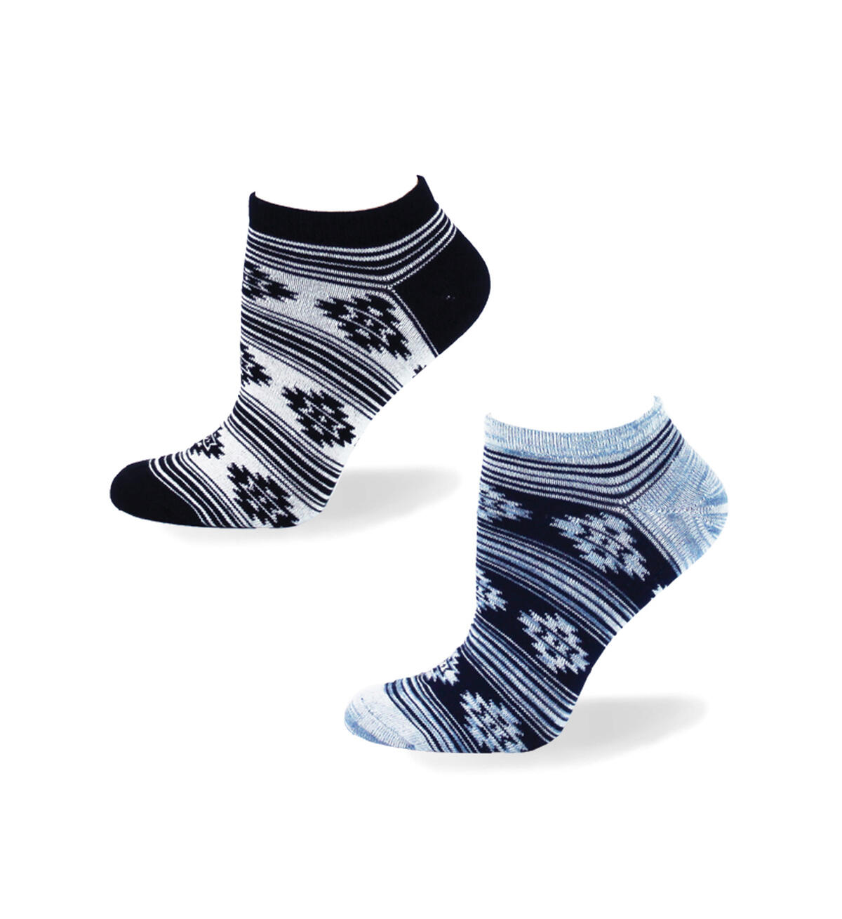 Aztec Patterned Ankle Socks, Light Denim, hi-res image number 0}