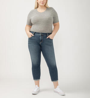 Boyfriend Mid Rise Slim Leg Jeans Plus Size