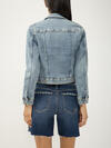 Notched Crop Jean Jacket image number 4