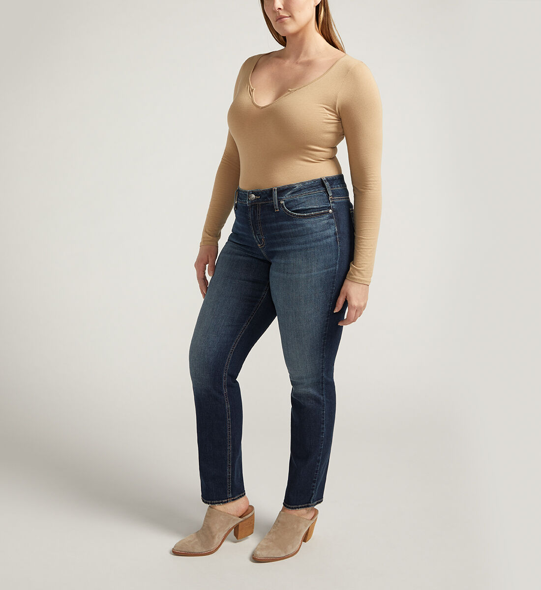 Women's plus size straight leg jeans hot sale