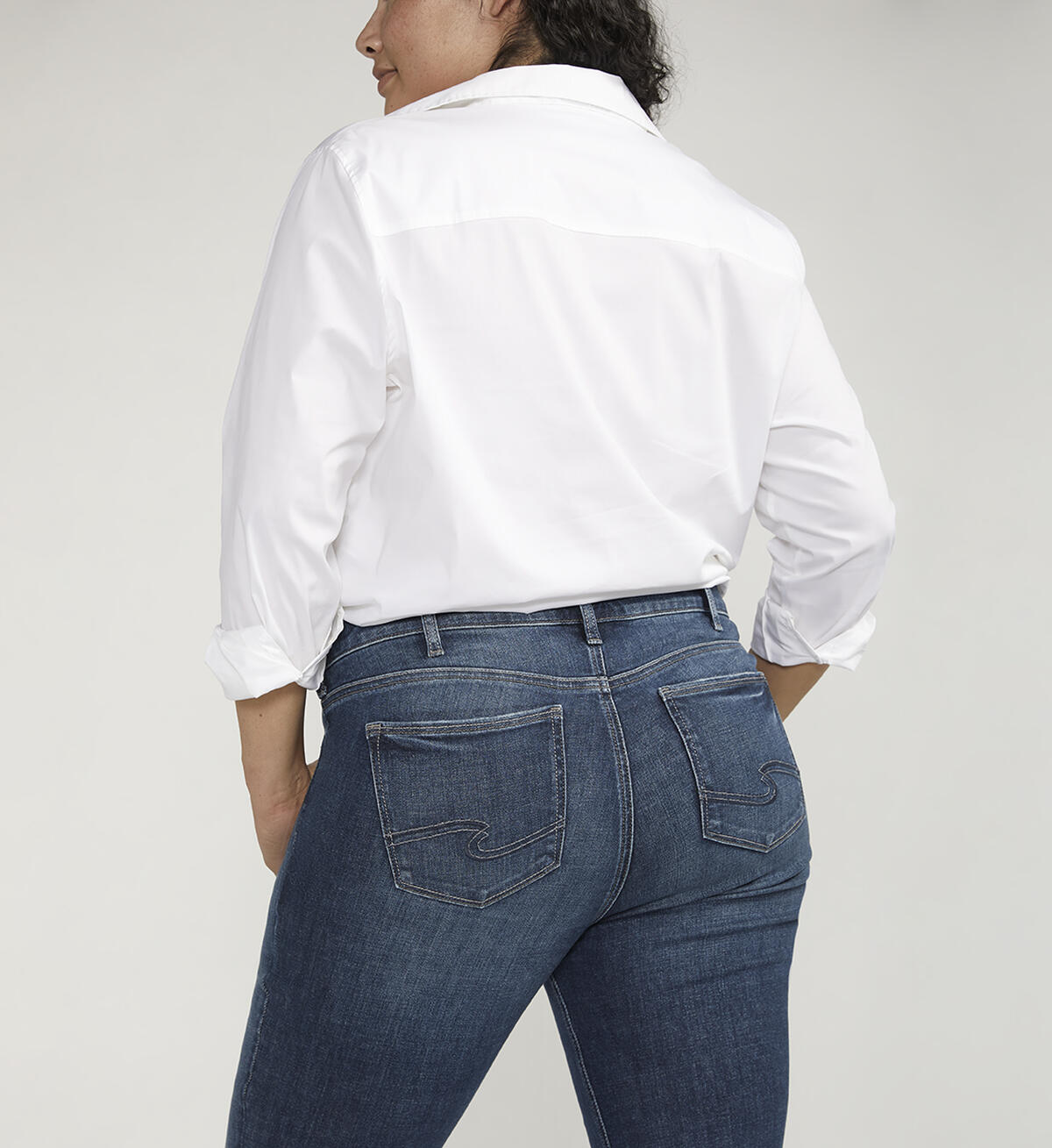 Elyse Mid Rise Slim Bootcut Jeans Plus Size, , hi-res image number 3