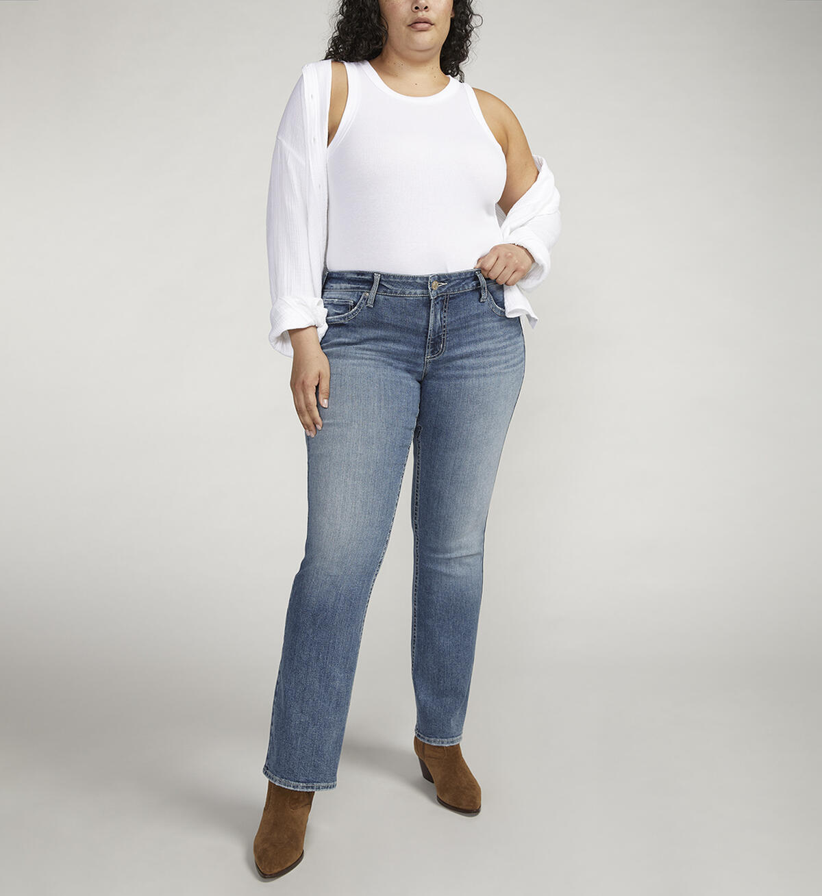 Britt Low Rise Slim Bootcut Jeans Plus Size, , hi-res image number 0