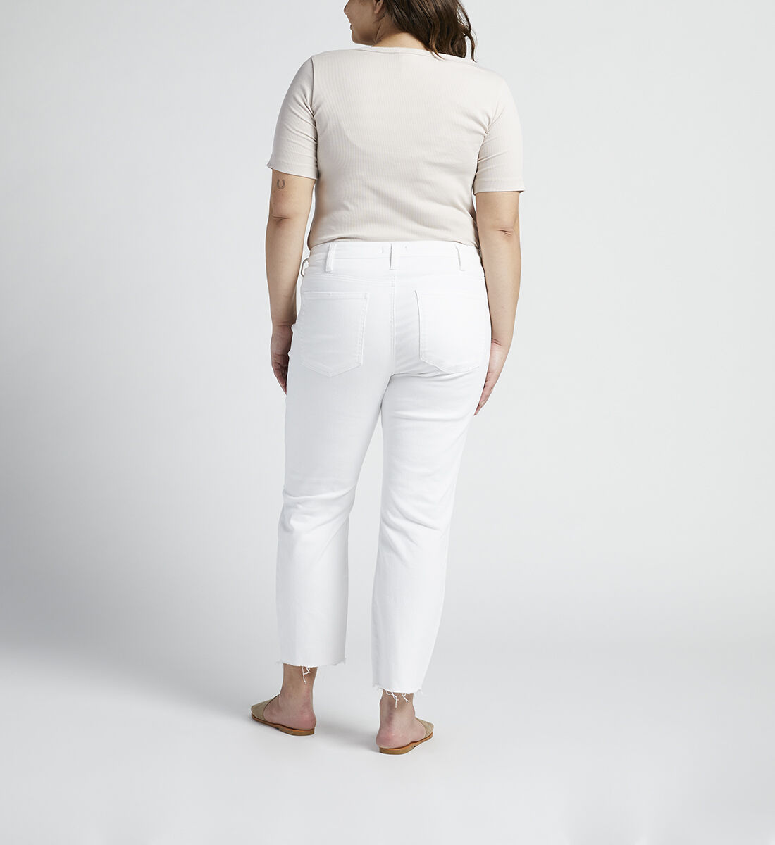 Most Wanted Mid Rise Straight Crop Pants Plus Size Back