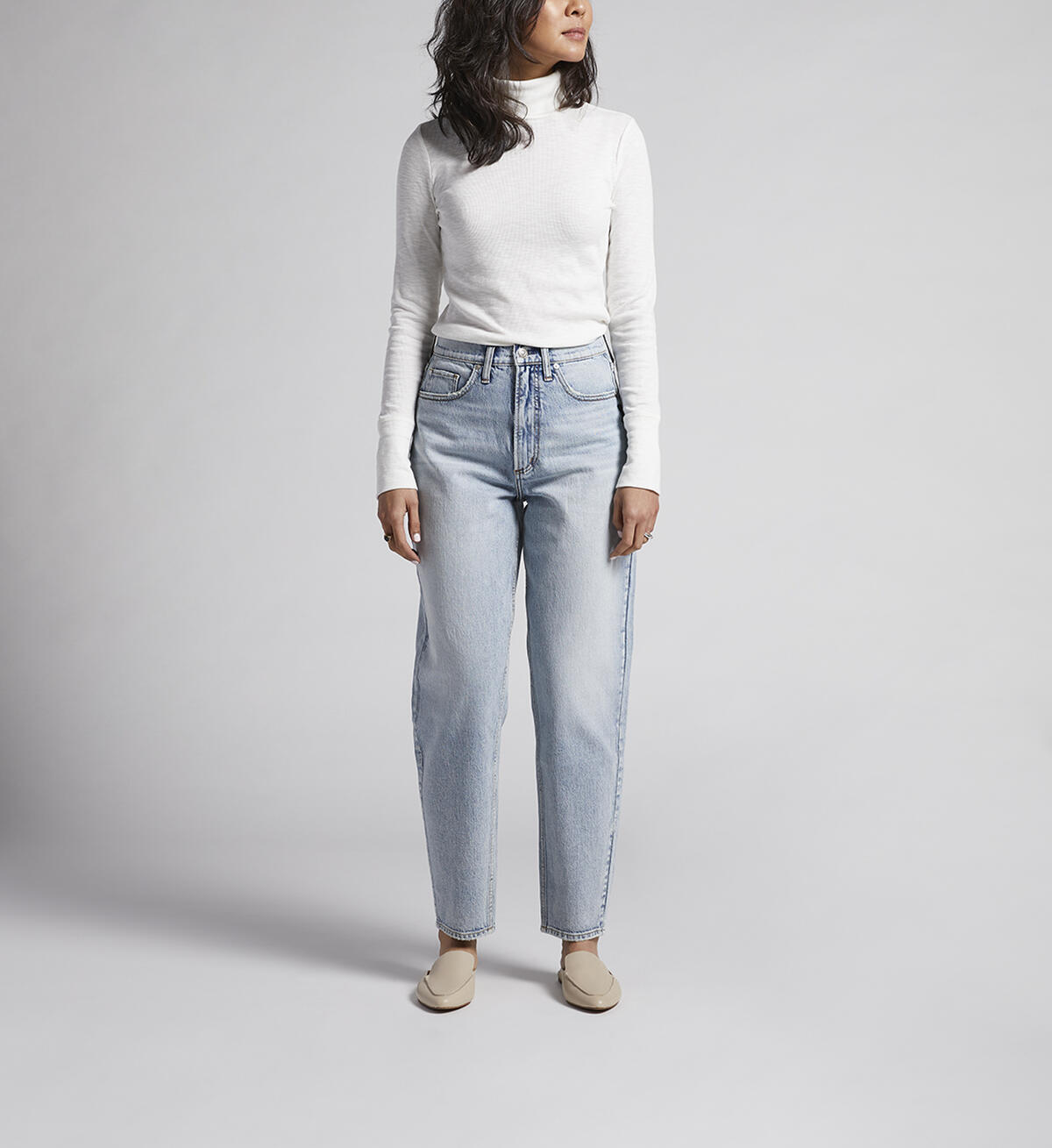 High Rise Tapered Leg Relaxed Mom Jean, Indigo, hi-res image number 0