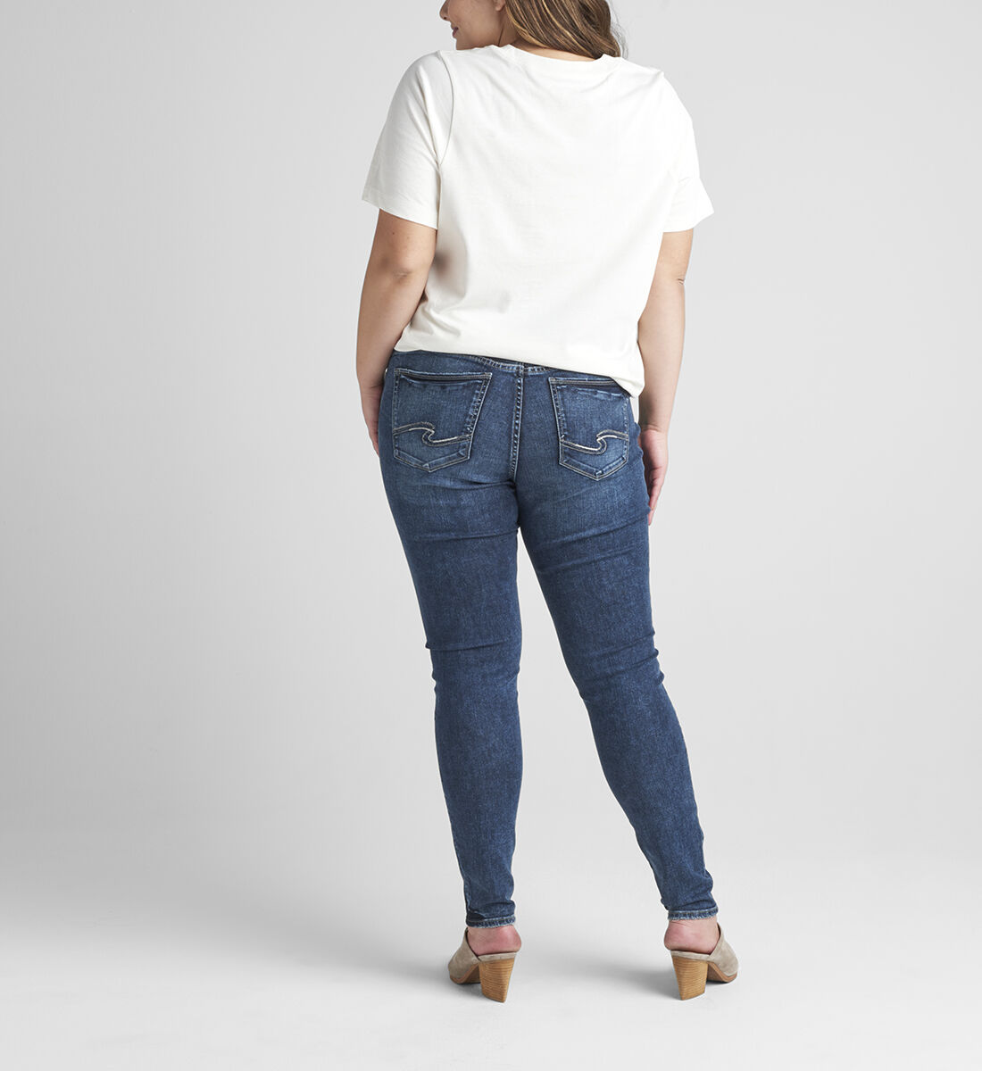 Elyse Mid Rise Skinny Jeans Plus Size Back
