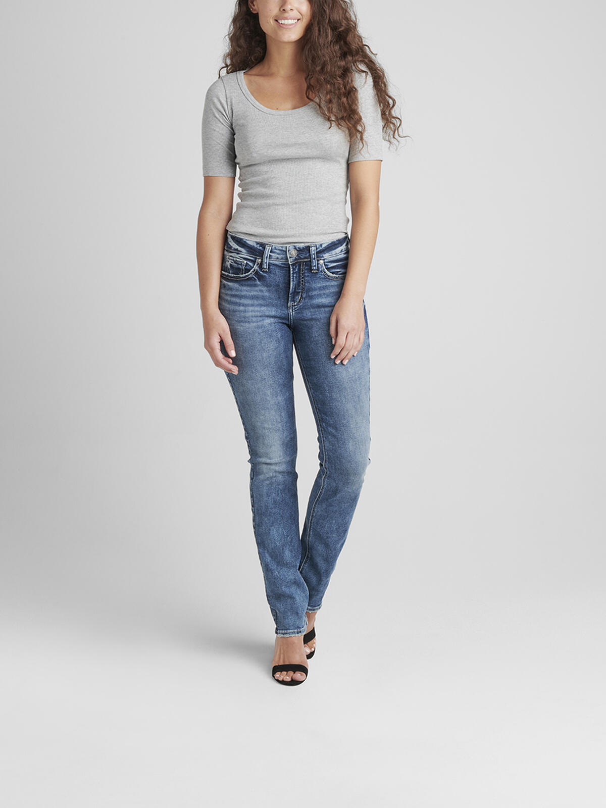 Suki Mid Rise Straight Leg Jeans, , hi-res image number 0