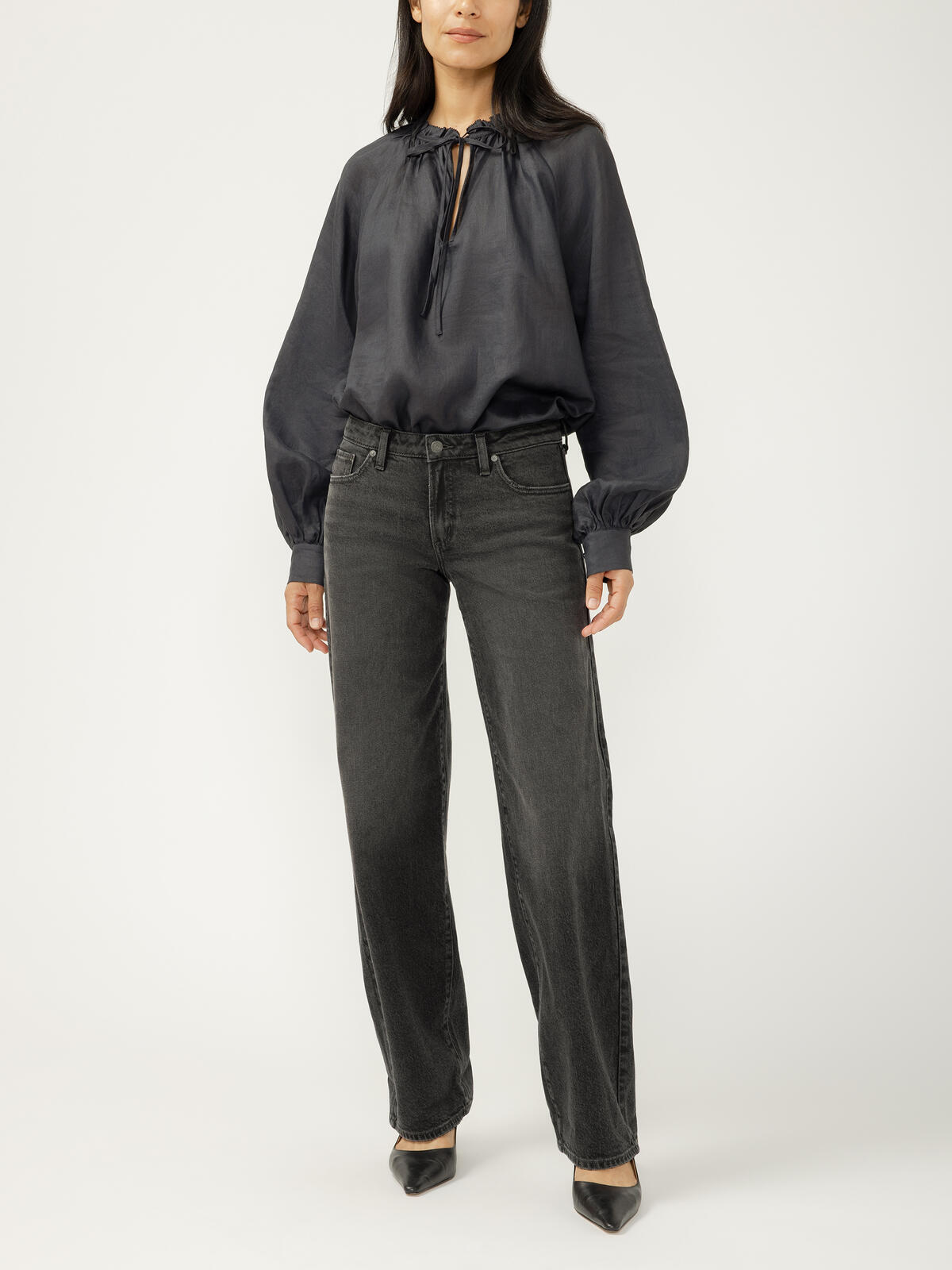 Loose & Low Rise Straight Leg Jeans, , hi-res image number 0