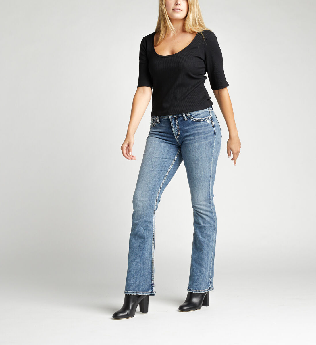 elyse slim boot silver jeans