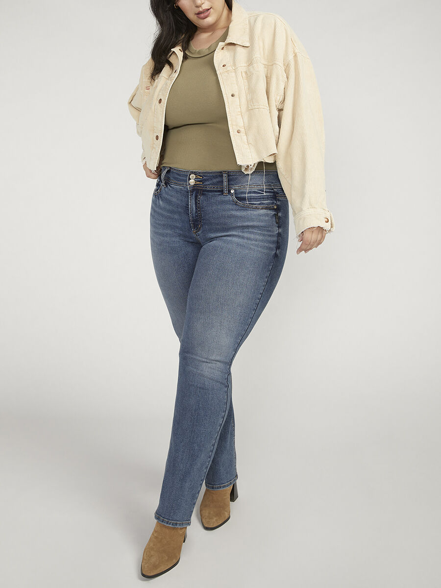 Suki Mid Rise Slim Bootcut Jeans Plus Size