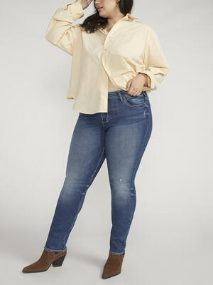 Suki Mid Rise Straight Leg Jeans Plus Size