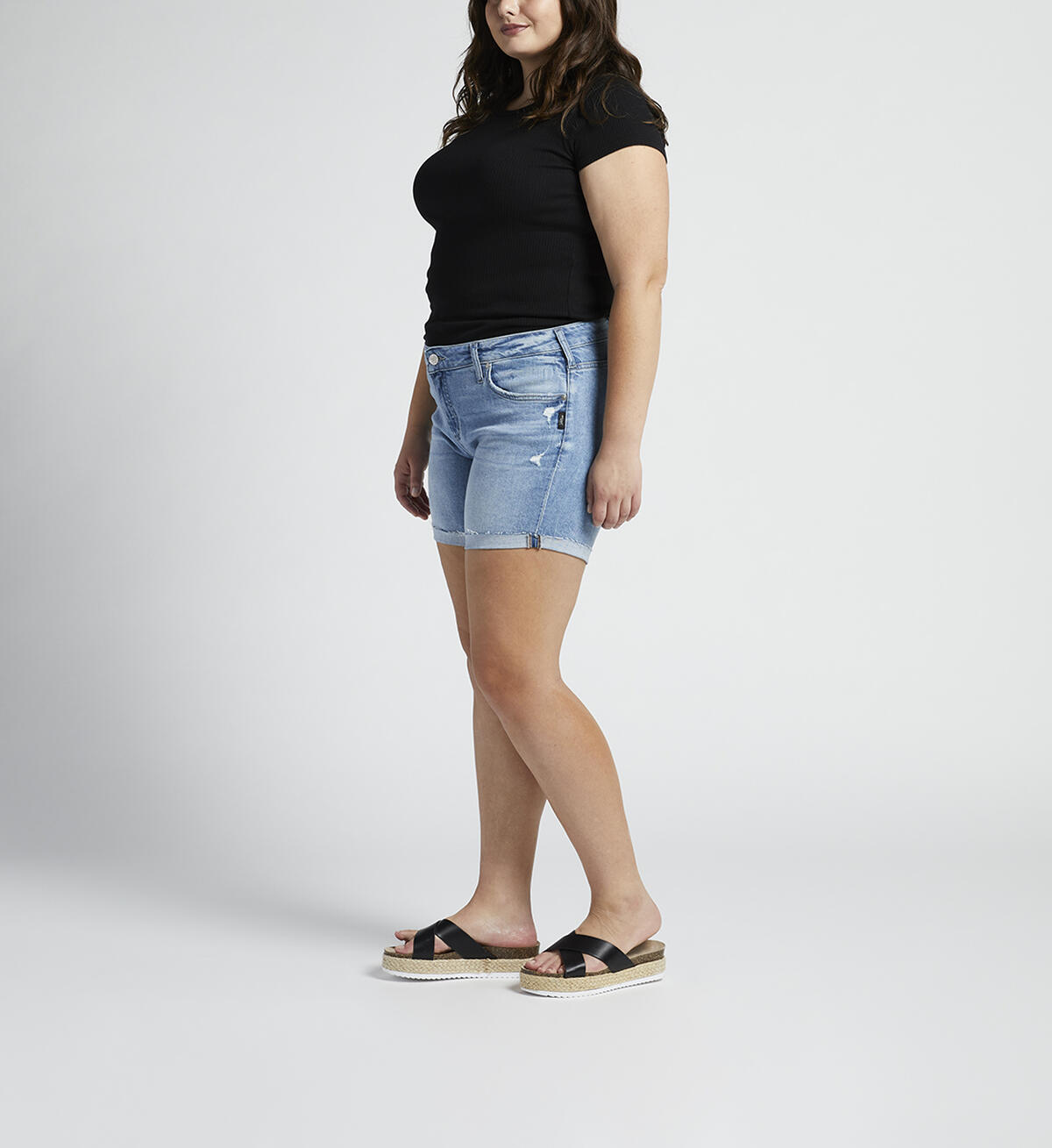 Boyfriend Mid Rise Short Plus Size, , hi-res image number 2