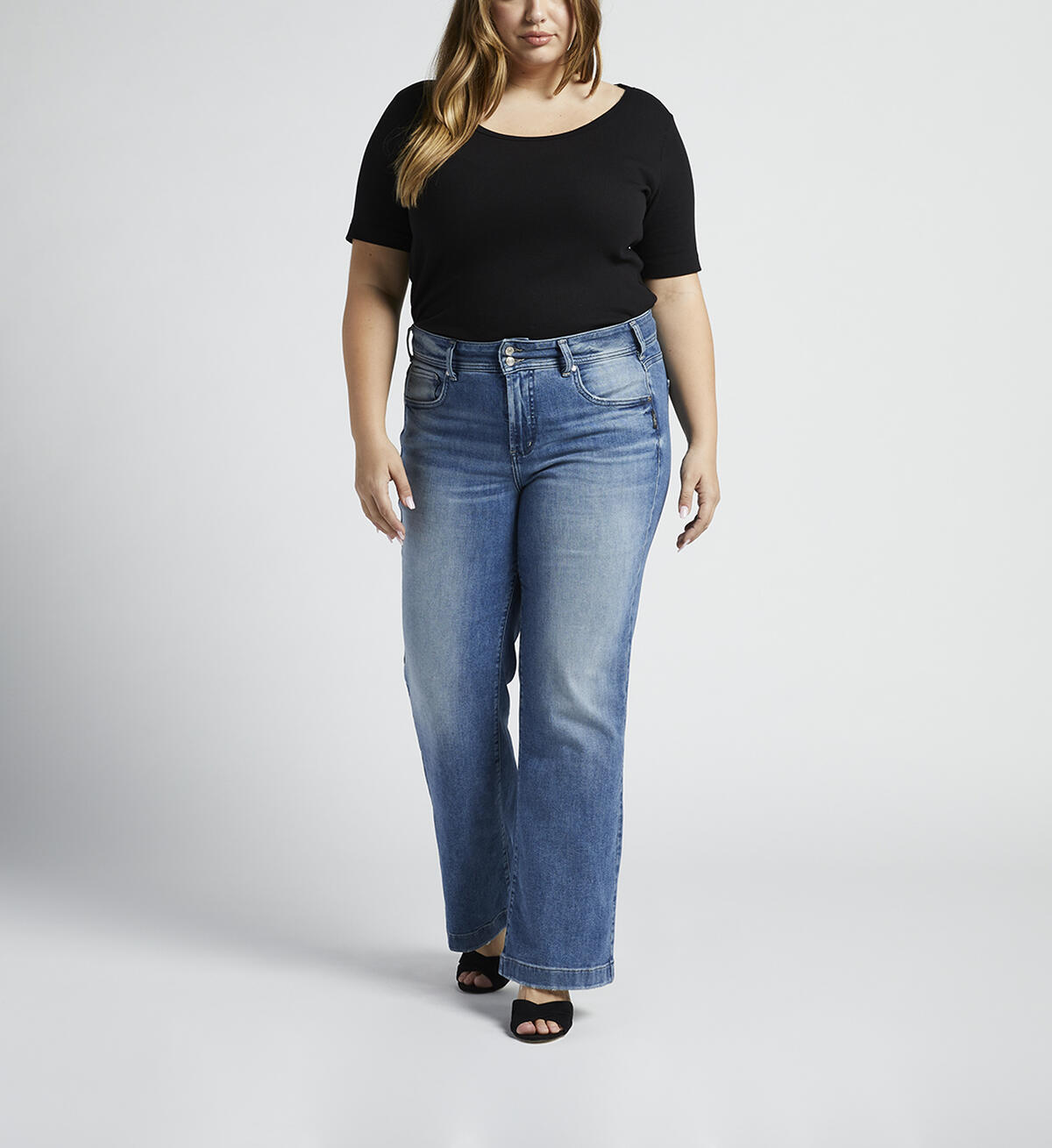 Avery High Rise Trouser Leg Jeans Plus Size, , hi-res image number 0