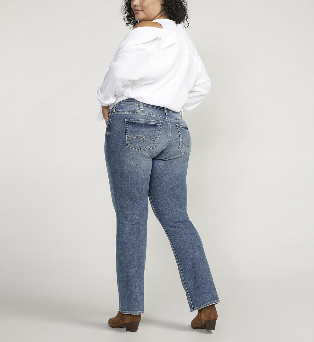 Buy Britt Low Rise Slim Bootcut Jeans Plus Size for USD 74.00 | Silver ...