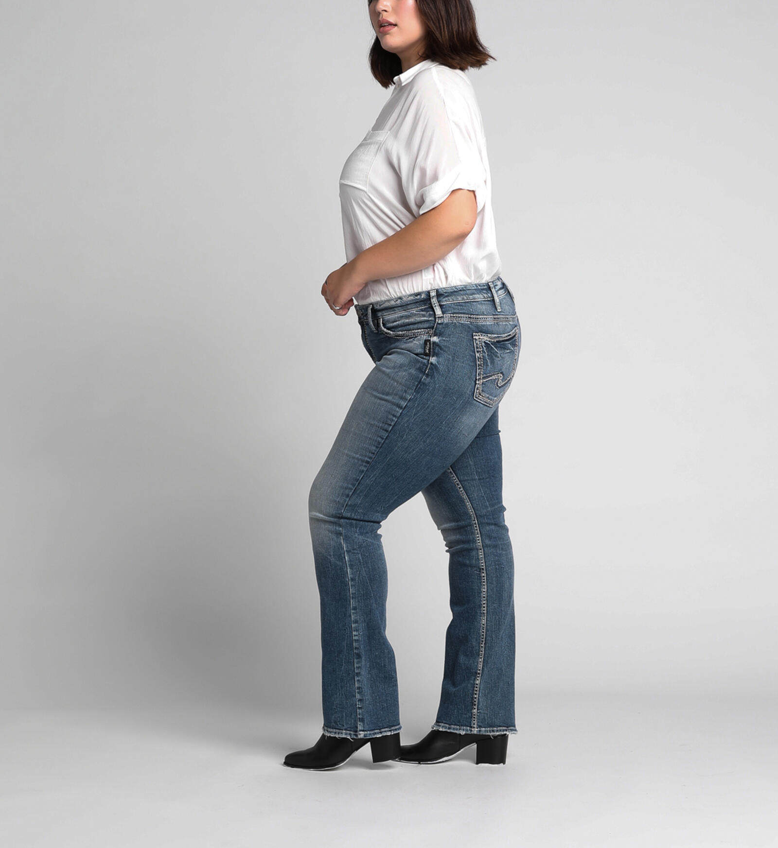 plus size silver jeans sale