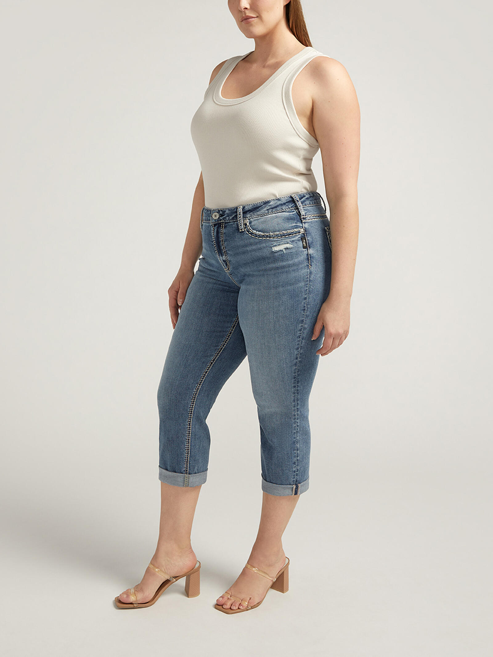 Jean Femme Silver Jeans Co. Suki Curvy Fit Capri - Taille 30 - Neuf Avec étiquettes