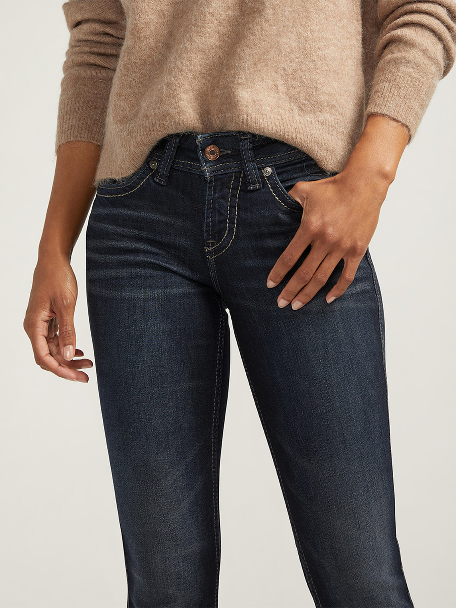 Buy Suki Mid Rise Slim Bootcut Jeans for USD Silver Jeans