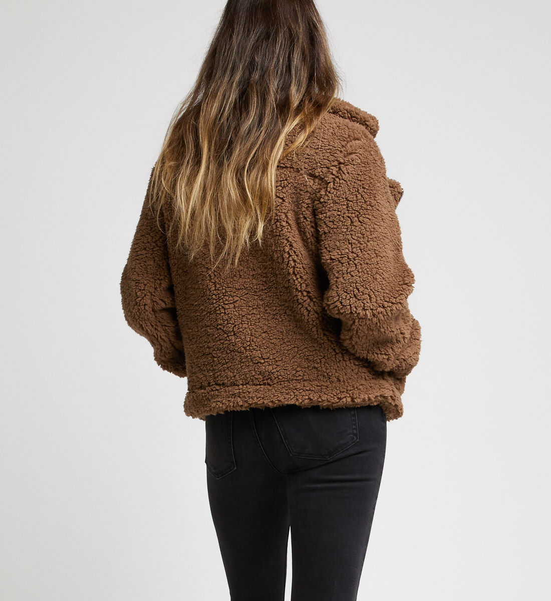 Zara teddy biker jacket store