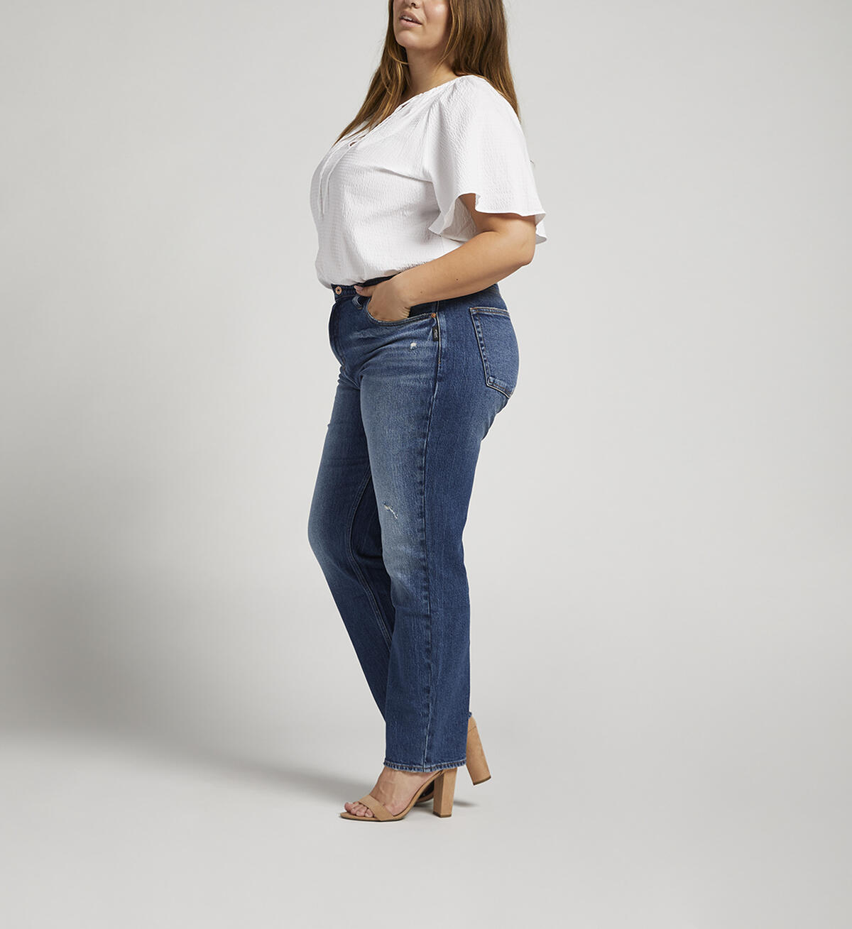 Frisco High Rise Straight Leg Jeans Plus Size, Indigo, hi-res image number 2