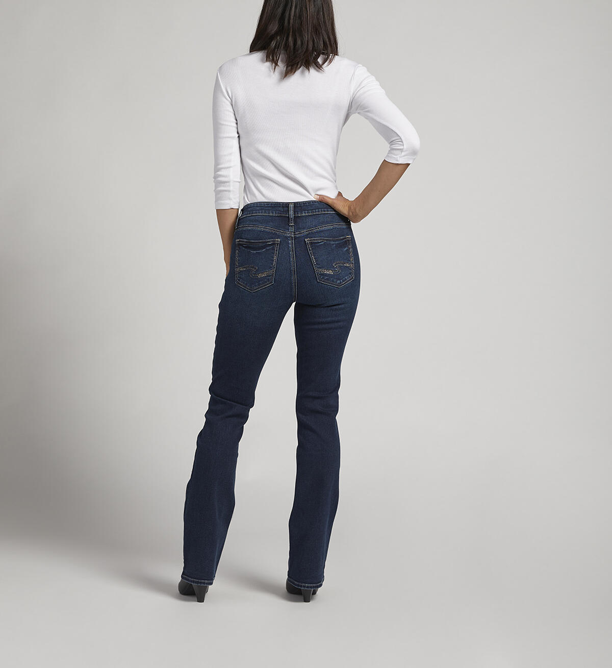 Elyse Mid Rise Slim Bootcut Jeans, Indigo, hi-res image number 1