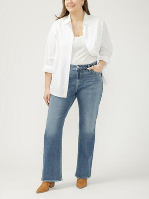 Suki Mid Rise Slim Bootcut Jeans Plus Size