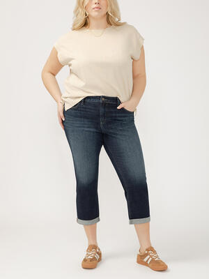 Elyse Mid Rise  Luxe Stretch Capri Plus Size
