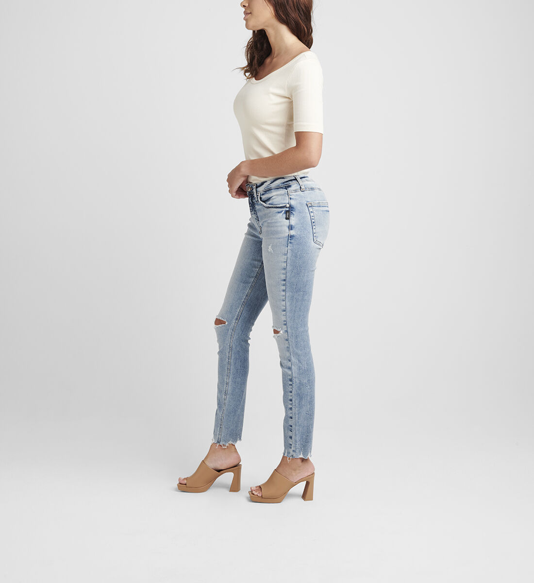 Most Wanted Mid Rise Skinny Jeans Side