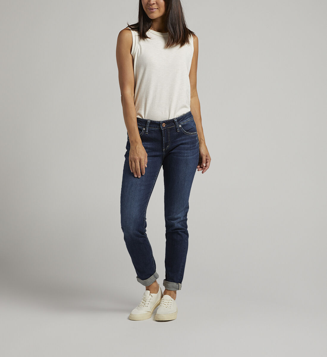 Mid outlet rise jeans