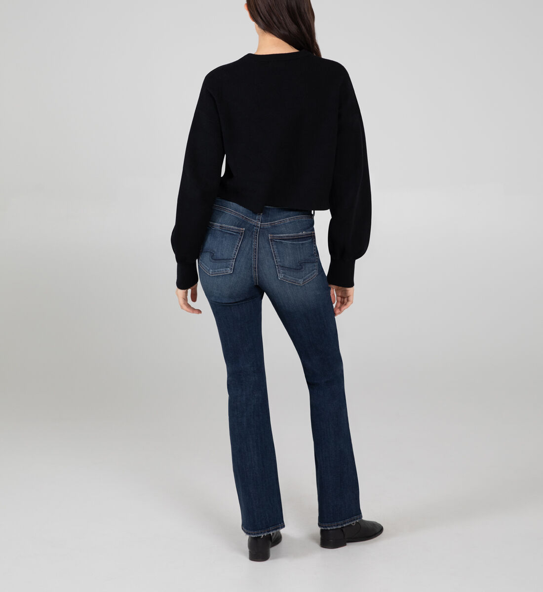 Avery High Rise Slim Bootcut Jeans Back