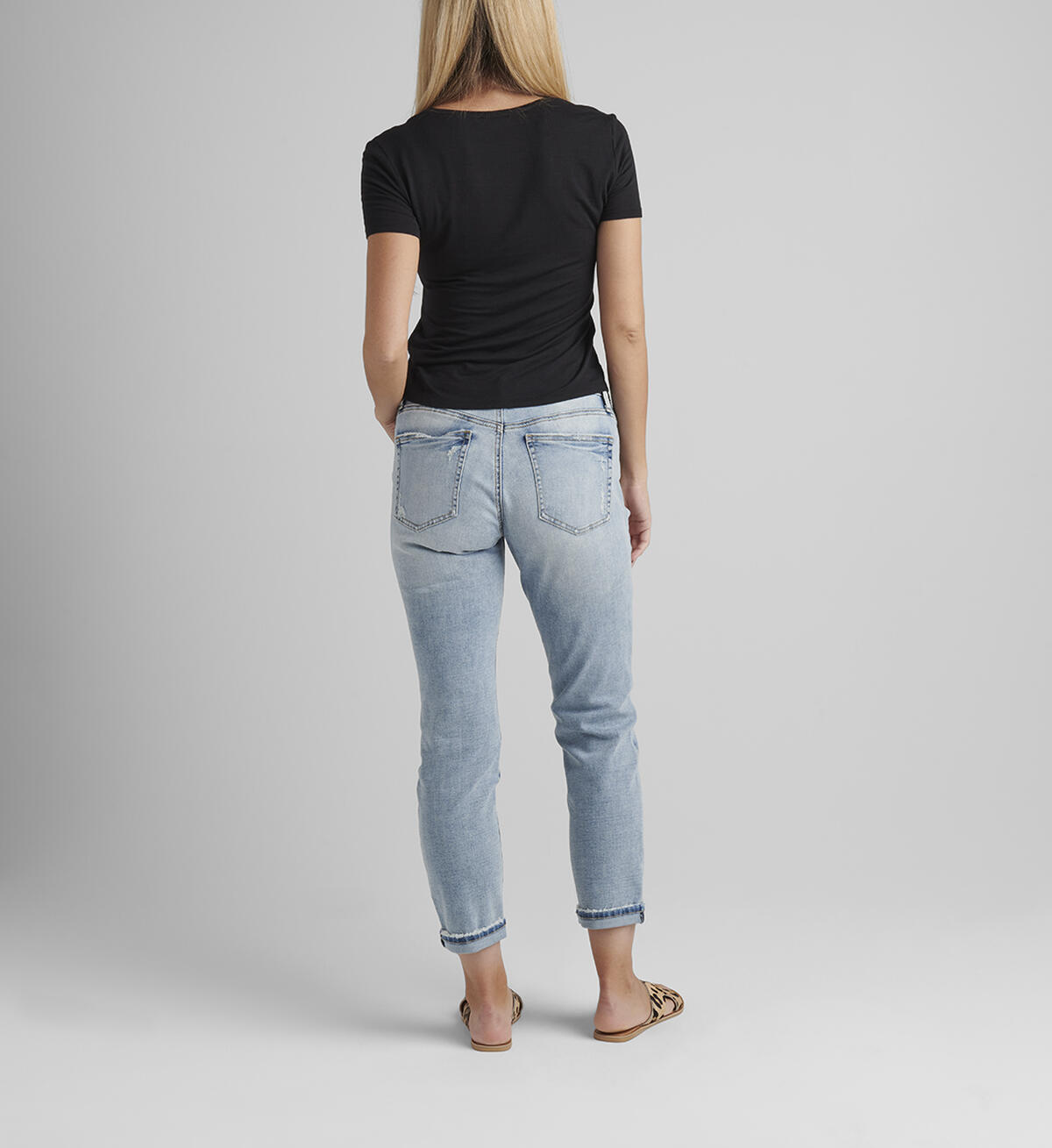 Boyfriend Mid Rise Slim Leg Jeans, , hi-res image number 1